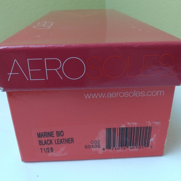 Aerosoles Black Leather Marine Bio Slide Mule Shoes 7 1/2B - Picture 15 of 15